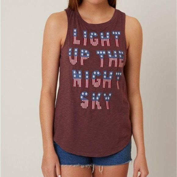 Lucky Brand 4th of July flag firework Tank Top "light up the night sky" size S - Picture 6 of 7